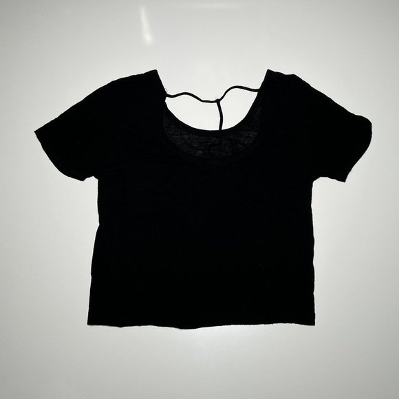 American Dream Black See Through Lightweight Cropped Shirt Ladies Size S - Picture 2 of 3